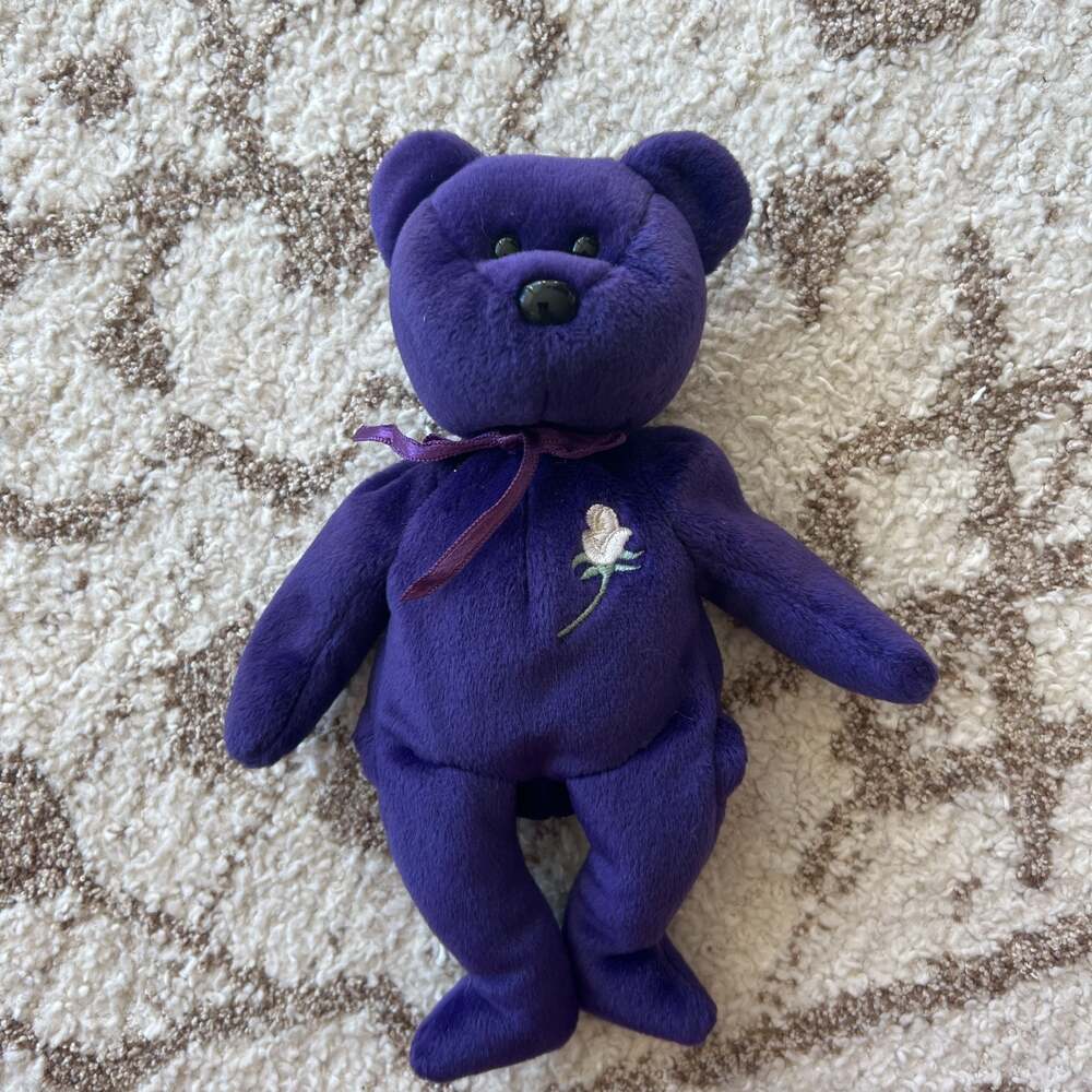 Ty 1997 Princess Diana Beanie Baby Purple Memorial Bear